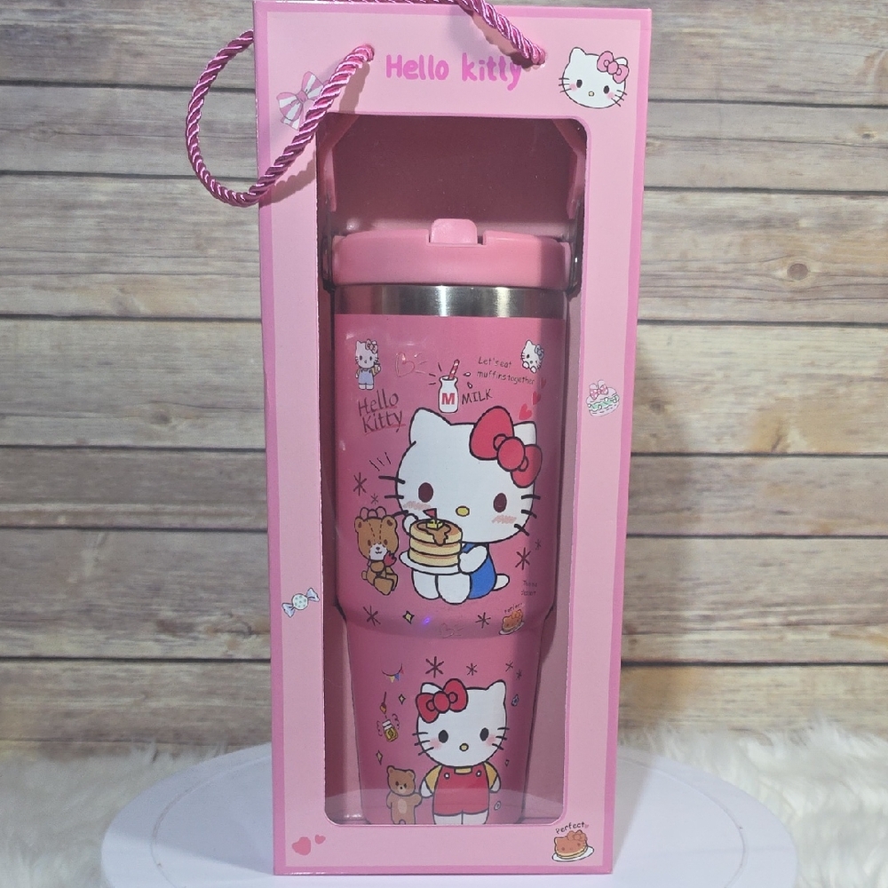 Hello Kitty Pink Insulated Travel Tumbler with Character Art